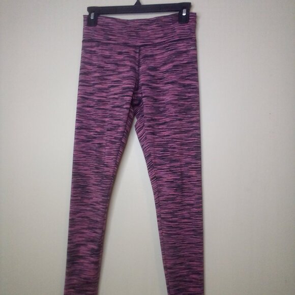Jockey Leggings Women S Active Athletic Pattern Black Pink - Picture 1 of 14